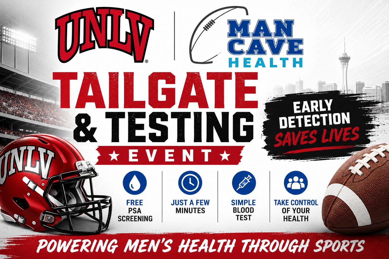 UNLV Tailgate & Testing — free PSA screening with Man Cave Health at Allegiant Stadium, Las Vegas